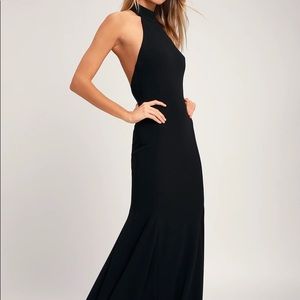 Lulus Slice of Joy Black Halter Maxi Dress